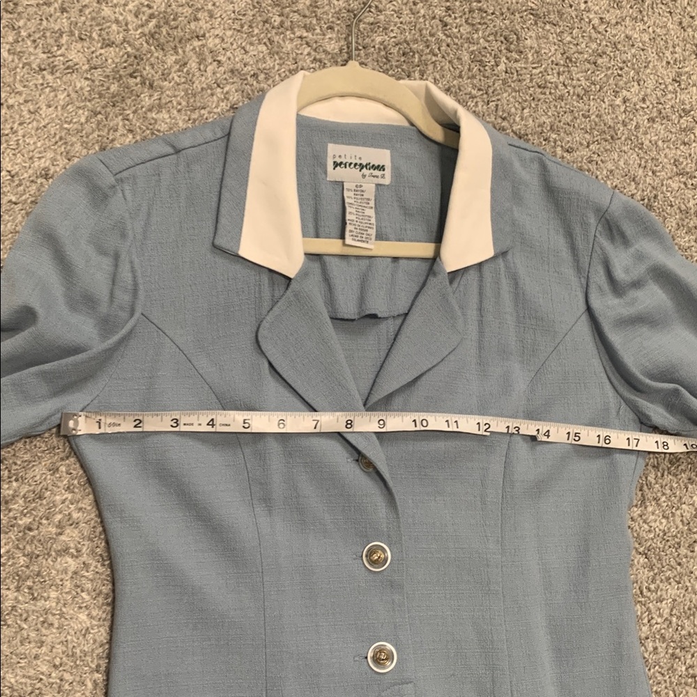 Vintage Perceptions Blue Button Down Short Sleeve… - image 8